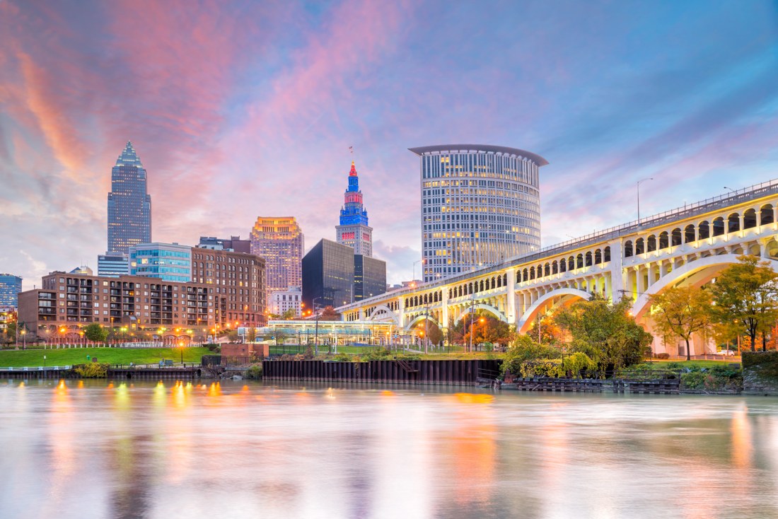 Cleveland skyline viewed across the water