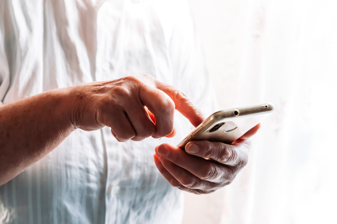 Older woman using a smartphone